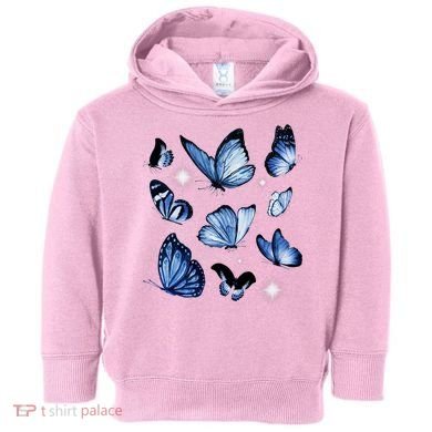 Blue Butterflies Cute Gift Toddler Hoodie