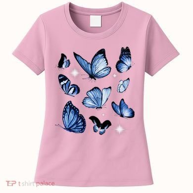 Blue Butterflies Cute Gift Women's T-Shirt
