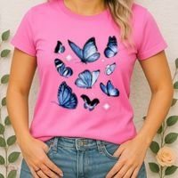 Blue Butterflies Cute Gift Women's T-Shirt thumb 2