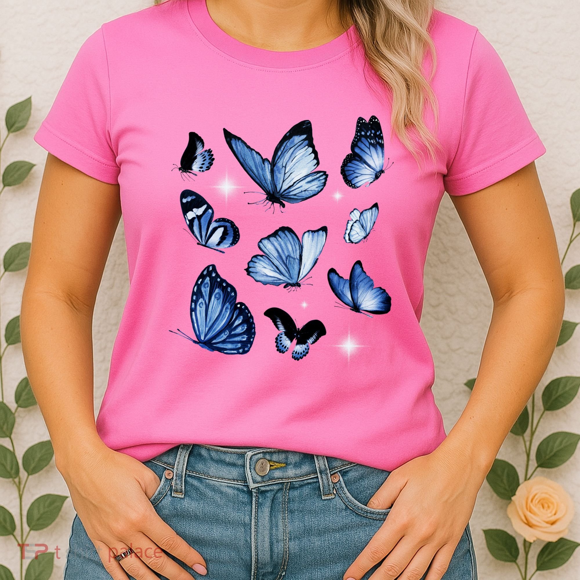 Blue Butterflies Cute Gift Women's T-Shirt