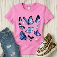 Blue Butterflies Cute Gift Women's T-Shirt thumb 3