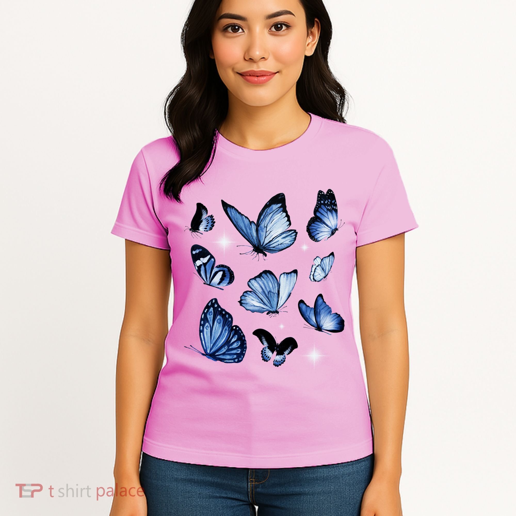 Blue Butterflies Cute Gift Women's T-Shirt