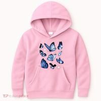 Blue Butterflies Cute Gift Kids Hoodie thumb 0