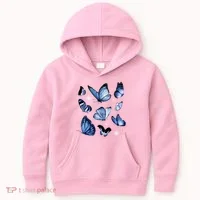 Blue Butterflies Cute Gift Kids Hoodie thumb 0