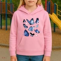 Blue Butterflies Cute Gift Kids Hoodie thumb 3