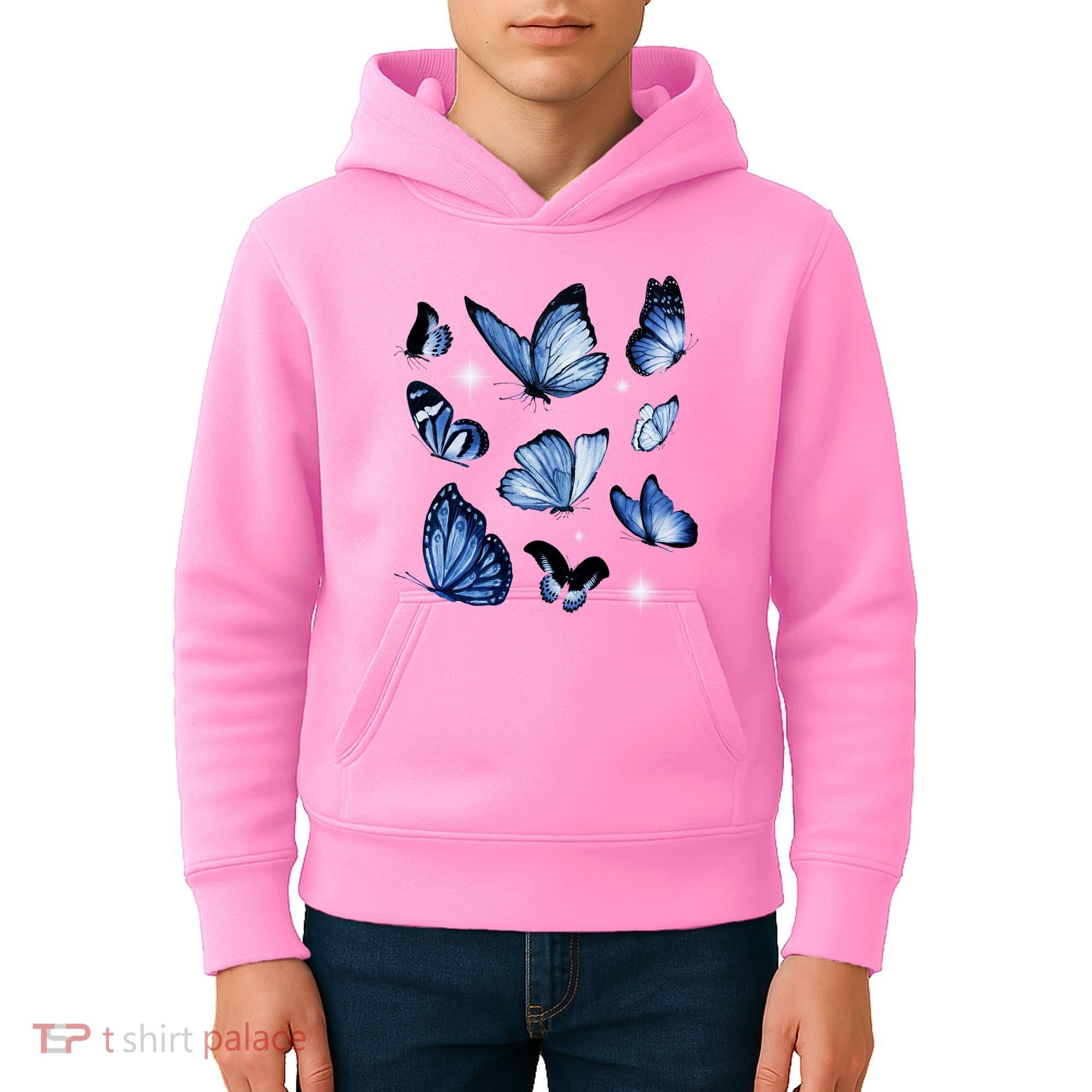 Blue Butterflies Cute Gift Kids Hoodie