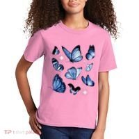 Blue Butterflies Cute Gift Kids T-Shirt thumb 2
