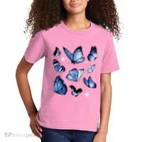 Blue Butterflies Cute Gift Kids T-Shirt thumb 2