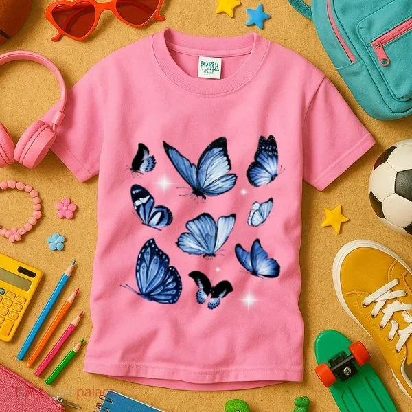 Blue Butterflies Cute Gift Kids T-Shirt