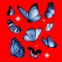 Blue Butterflies Cute Gift Santa Hat thumb 1