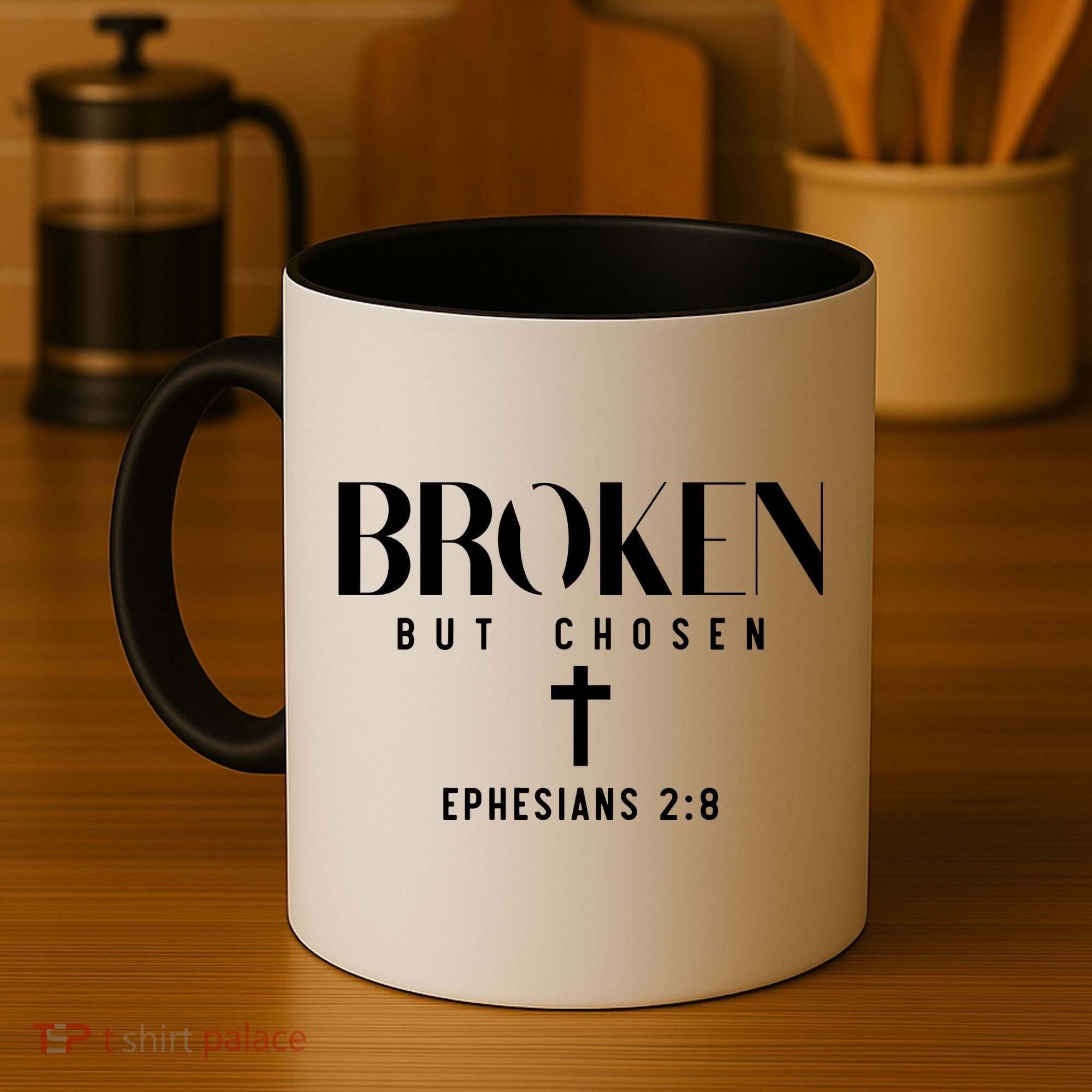 Broken But Chosen Ephesians 2:8 Bible Verse Christian Coffee Mug