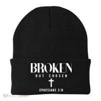 Broken But Chosen Ephesians 2:8 Bible Verse Christian Beanie thumb 0