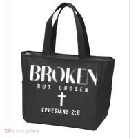 Broken But Chosen Ephesians 2:8 Bible Verse Christian Tote Bag thumb 3