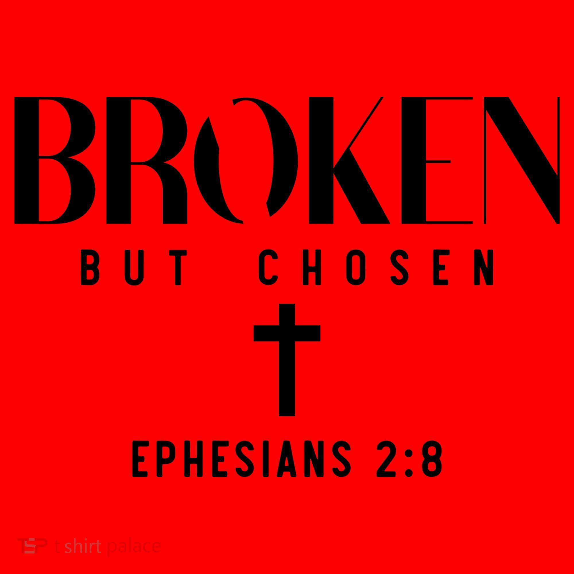 Broken But Chosen Ephesians 2:8 Bible Verse Christian Santa Hat
