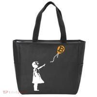 Bitcoin Balloon Cryptocurrency Tote Bag thumb 0