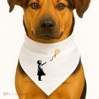 Bitcoin Balloon Cryptocurrency USA-Made Doggie Bandana thumb 1
