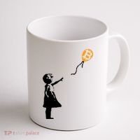 Bitcoin Balloon Cryptocurrency Coffee Mug thumb 1