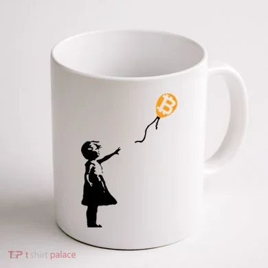 Bitcoin Balloon Cryptocurrency Coffee Mug back