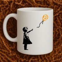 Bitcoin Balloon Cryptocurrency Coffee Mug thumb 2