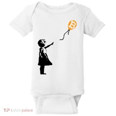 Bitcoin Balloon Cryptocurrency Baby Bodysuit