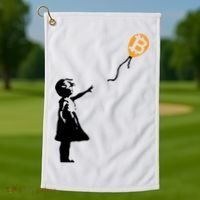 Bitcoin Balloon Cryptocurrency Golf Towel thumb 1