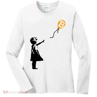 Bitcoin Balloon Cryptocurrency Women's Long Sleeve Shirt