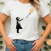 Bitcoin Balloon Cryptocurrency Women's T-Shirt thumb 2
