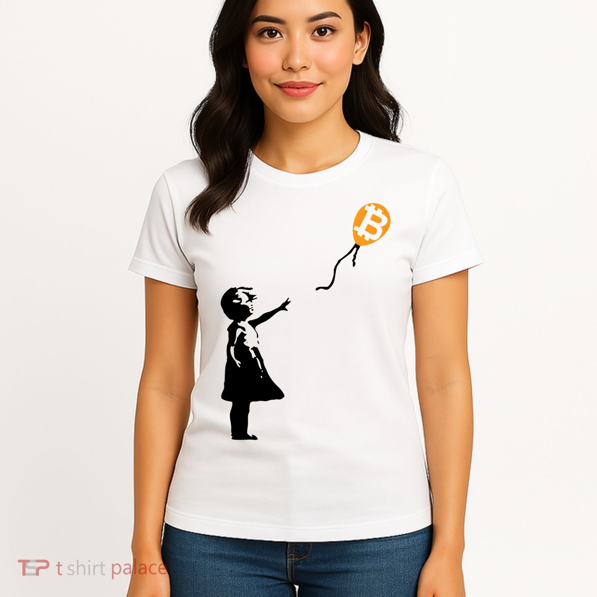 Bitcoin Balloon Cryptocurrency Women's T-Shirt