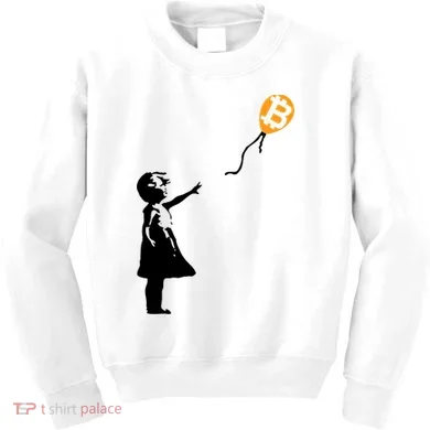 Bitcoin Balloon Cryptocurrency Kids Sweatshirt