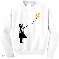Bitcoin Balloon Cryptocurrency Kids Sweatshirt thumb 0