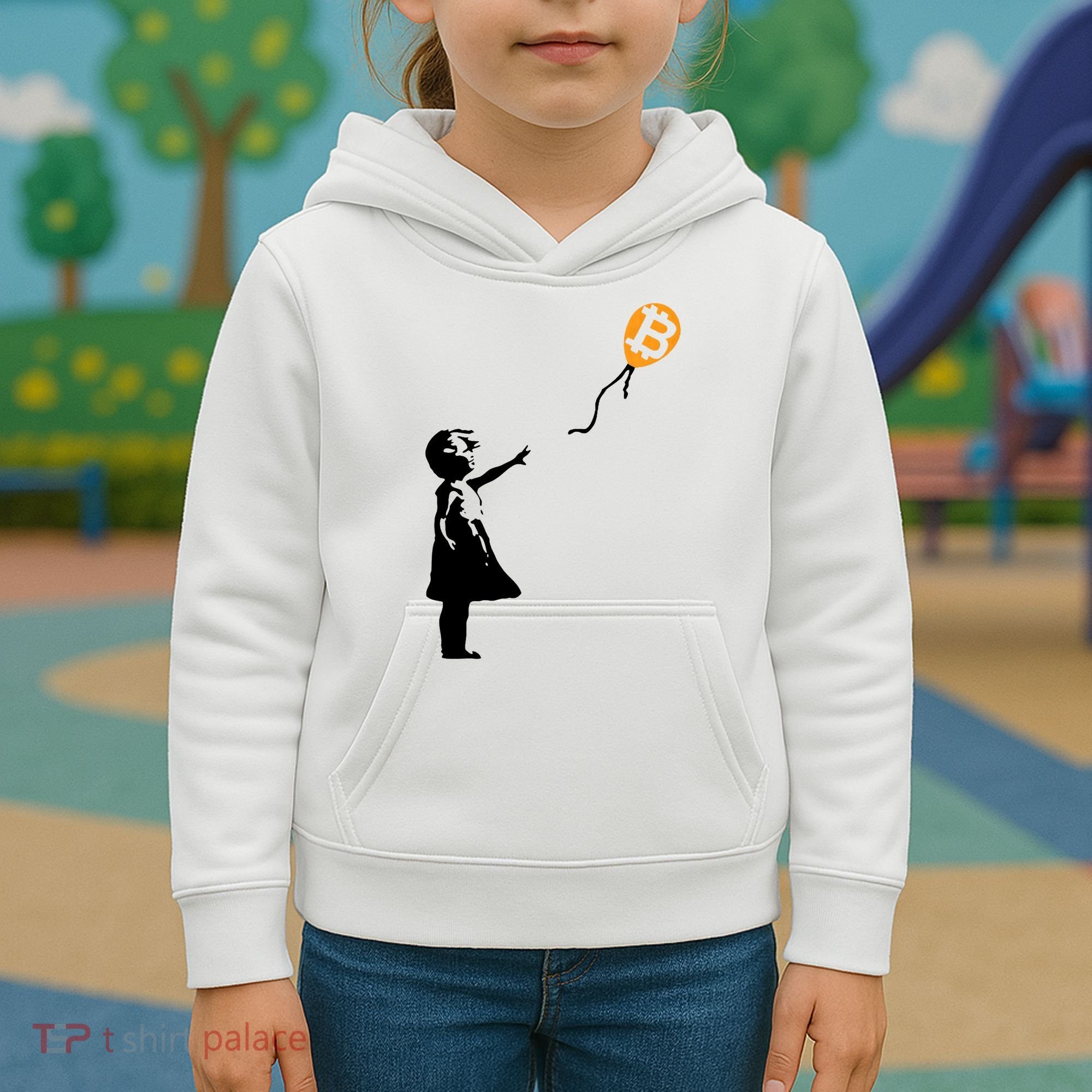 Bitcoin Balloon Cryptocurrency Kids Hoodie