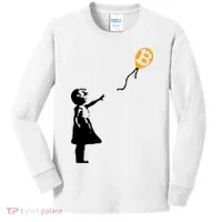 Bitcoin Balloon Cryptocurrency Kids Long Sleeve Shirt thumb 0