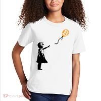 Bitcoin Balloon Cryptocurrency Kids T-Shirt thumb 2