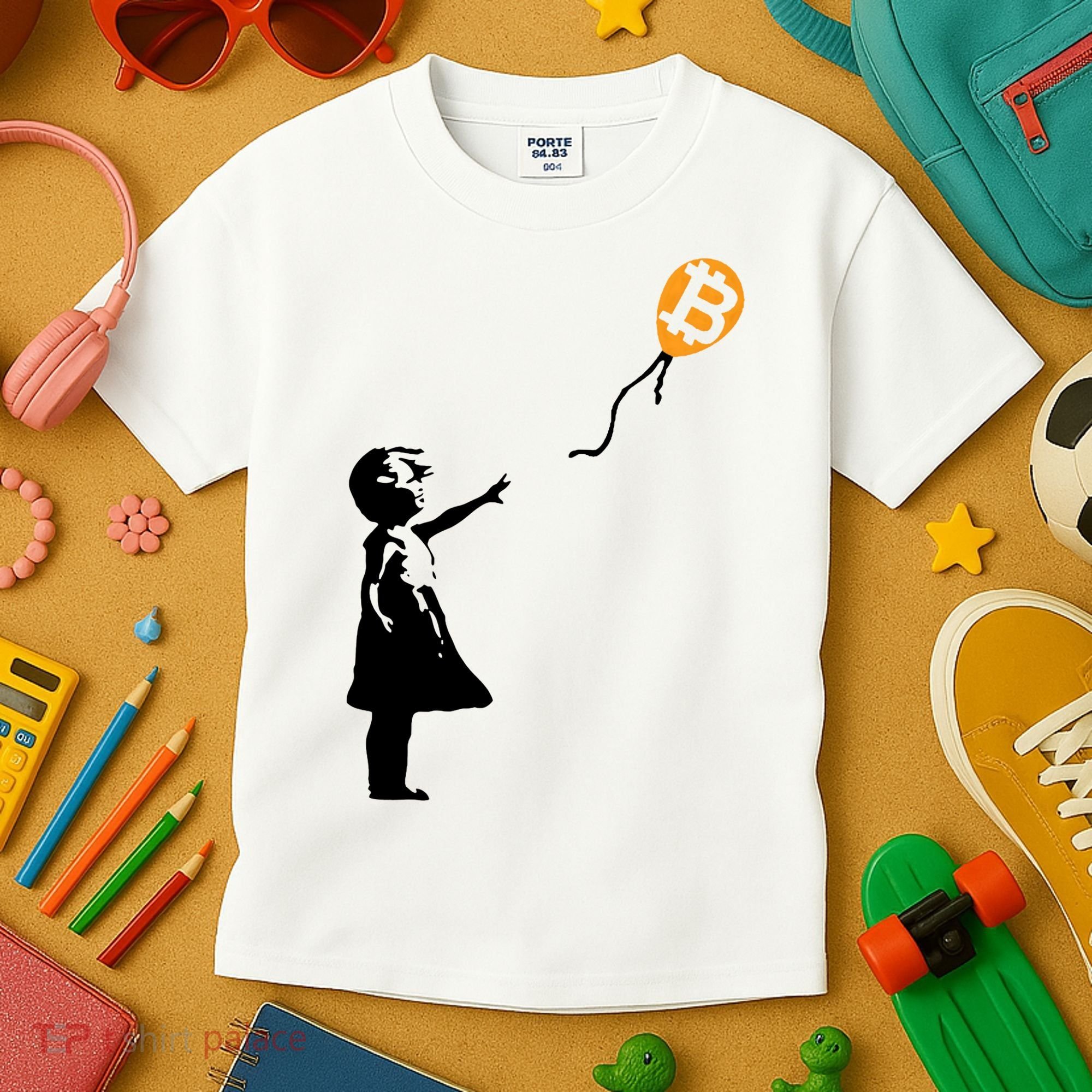 Bitcoin Balloon Cryptocurrency Kids T-Shirt