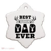 Best Buckin Dad Ever Funny Hunters Hunting Dads Fathers Meaningful Gift Ceramic Ornament thumb 0