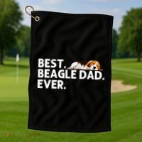 Best Beagle Dad Art For Father Beagle Dog Beagle Lover Golf Towel thumb 1