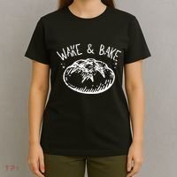 Bread Baking Disegn Sourdough Starter Wake And Bake T-Shirt thumb 4