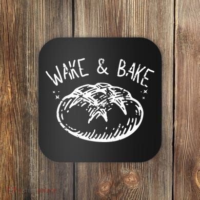 Bread Baking Disegn Sourdough Starter Wake And Bake Coaster