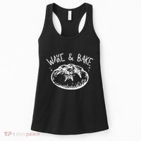 Bread Baking Disegn Sourdough Starter Wake And Bake Women's Tank Top thumb 0