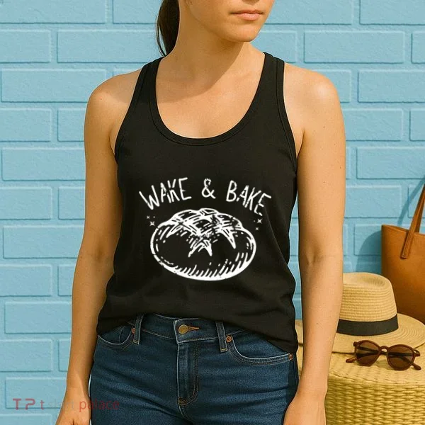 Bread Baking Disegn Sourdough Starter Wake And Bake Women's Tank Top