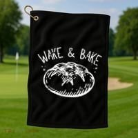 Bread Baking Disegn Sourdough Starter Wake And Bake Golf Towel thumb 1