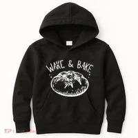 Bread Baking Disegn Sourdough Starter Wake And Bake Kids Hoodie thumb 0