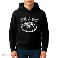 Bread Baking Disegn Sourdough Starter Wake And Bake Kids Hoodie thumb 4