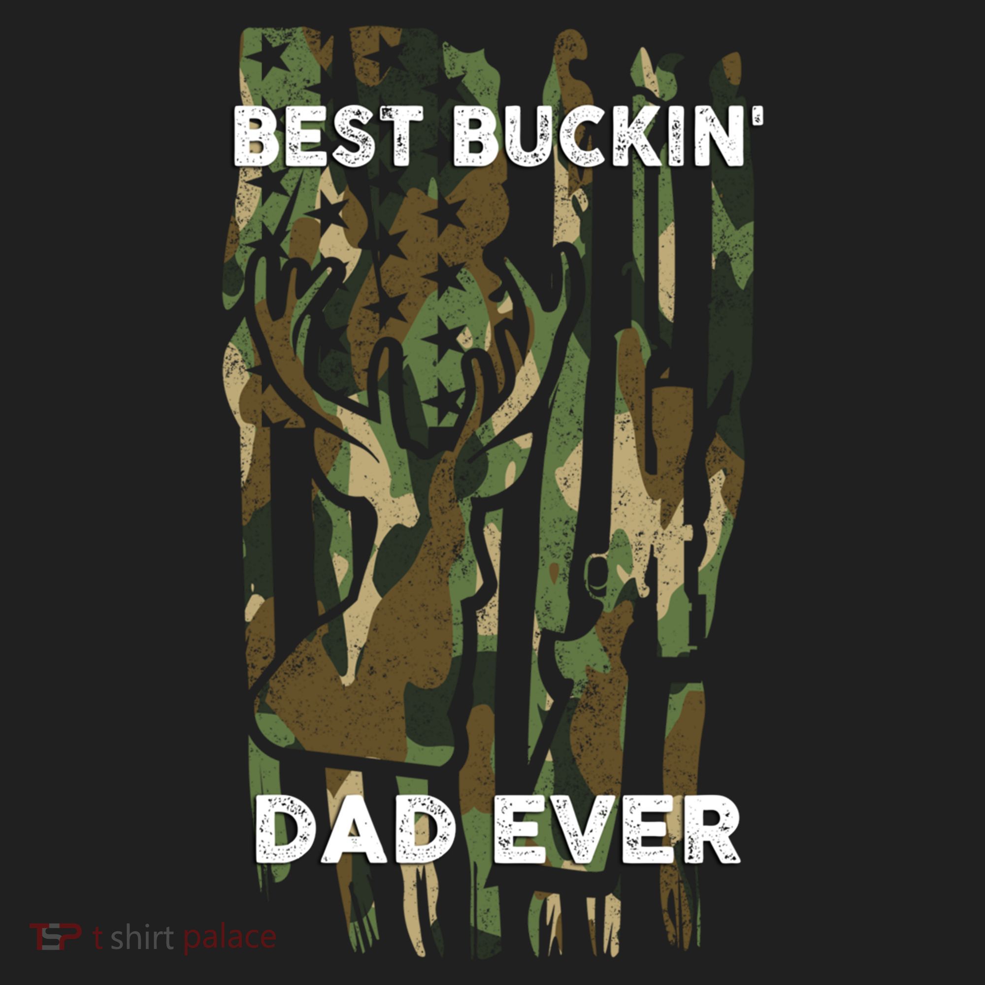 Best Buckin Dad Ever Usa Camouflage Deer Hunting Fathers Day Gift Beanie