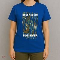 Best Buckin Dad Ever Usa Camouflage Deer Hunting Fathers Day Gift T-Shirt thumb 4