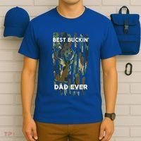 Best Buckin Dad Ever Usa Camouflage Deer Hunting Fathers Day Gift T-Shirt thumb 6