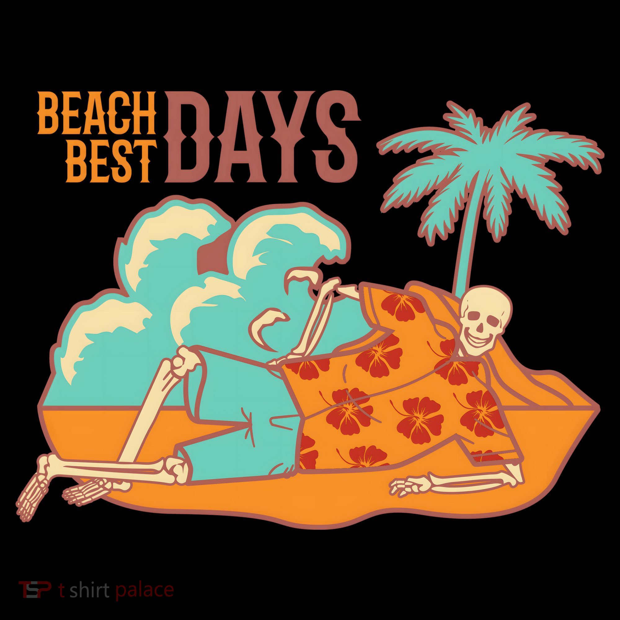 Best Beach Days Skeleton Summer Vibe Coaster