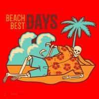 Best Beach Days Skeleton Summer Vibe Santa Hat thumb 1