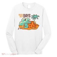Best Beach Days Skeleton Summer Vibe Long Sleeve Shirt thumb 0