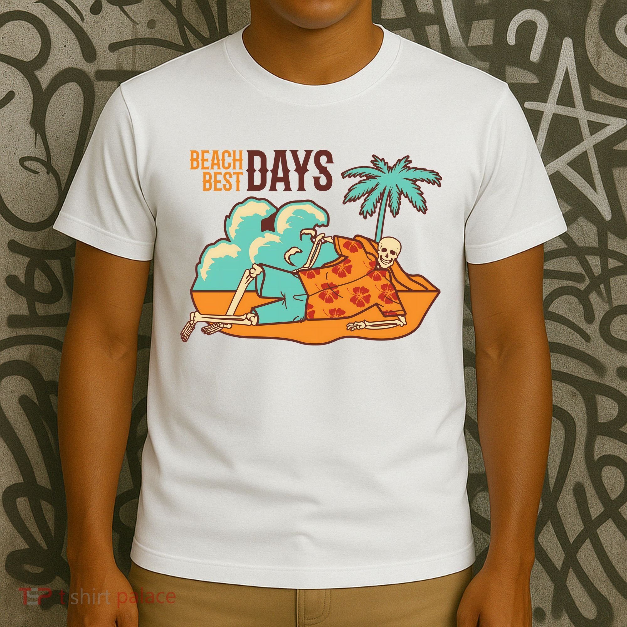 Best Beach Days Skeleton Summer Vibe T-Shirt